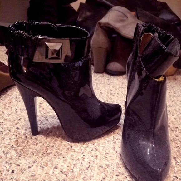 Black Patent Leather Bootie - Picture 1 of 2